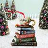 Adorable Cartoon Themed Book Lover Ornament Vintage Acrylic Car Interior Decor