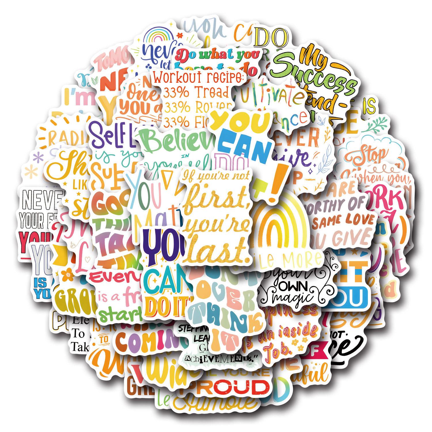 

50 New Inspirational Writing Graffiti Stickers Luggage Mobile Stickers