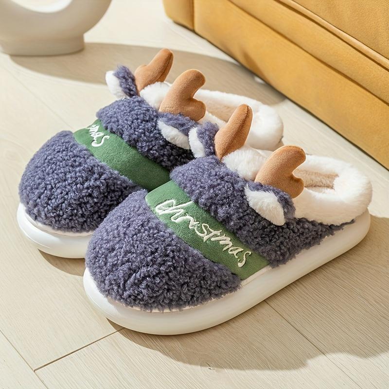New Cotton Slippers for Winter Couples: A Pair of Home Fur, Thickened, Indoor Anti Slip, Warm, Silent Plush Slippers for Men and Women's Home