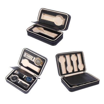 PU Leather Watch Box Watch Storage Box Organizer-Case for Men Women 2/4/8 Slot Durable and Exquisite Zipper Box