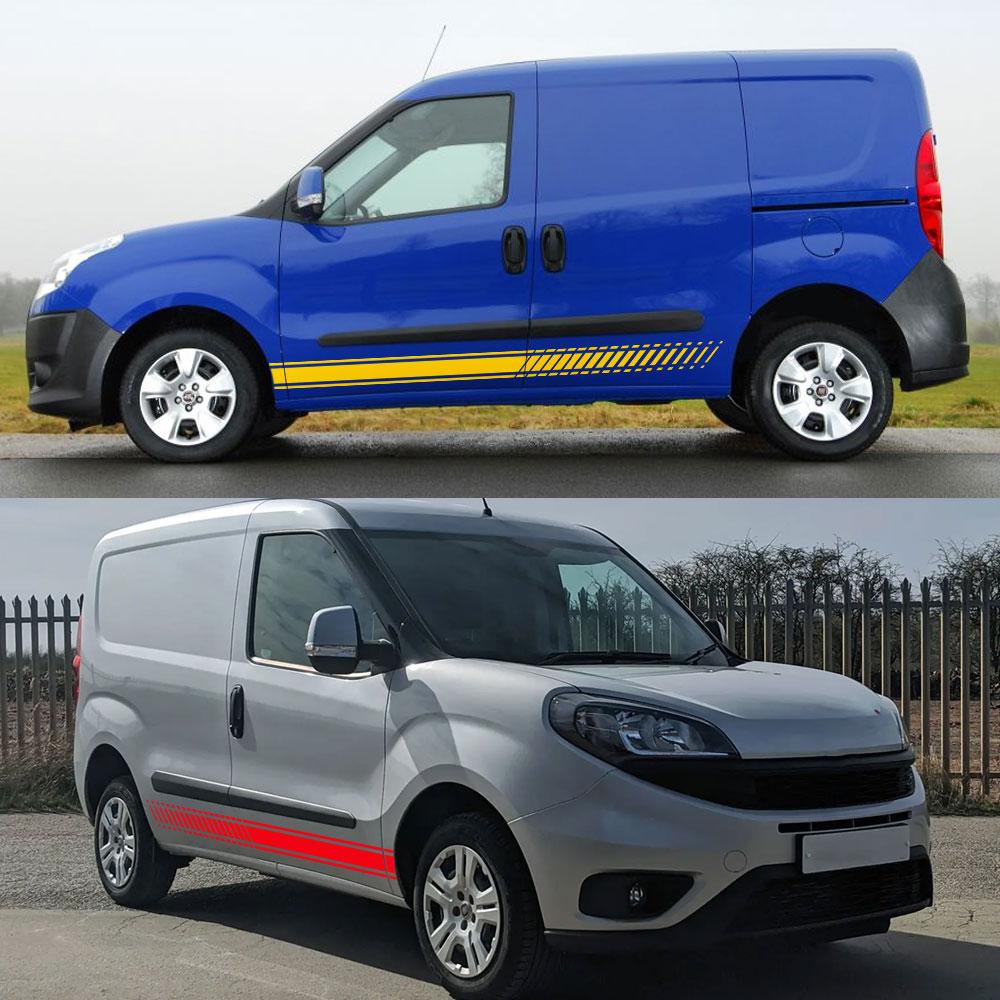 2 autocollants de voiture pour Fiat Doblo Cargo Panorama Vauxhall Opel Combo Van aménagé Graphiques Autocollants Vinyle Tuning Accessoires Auto