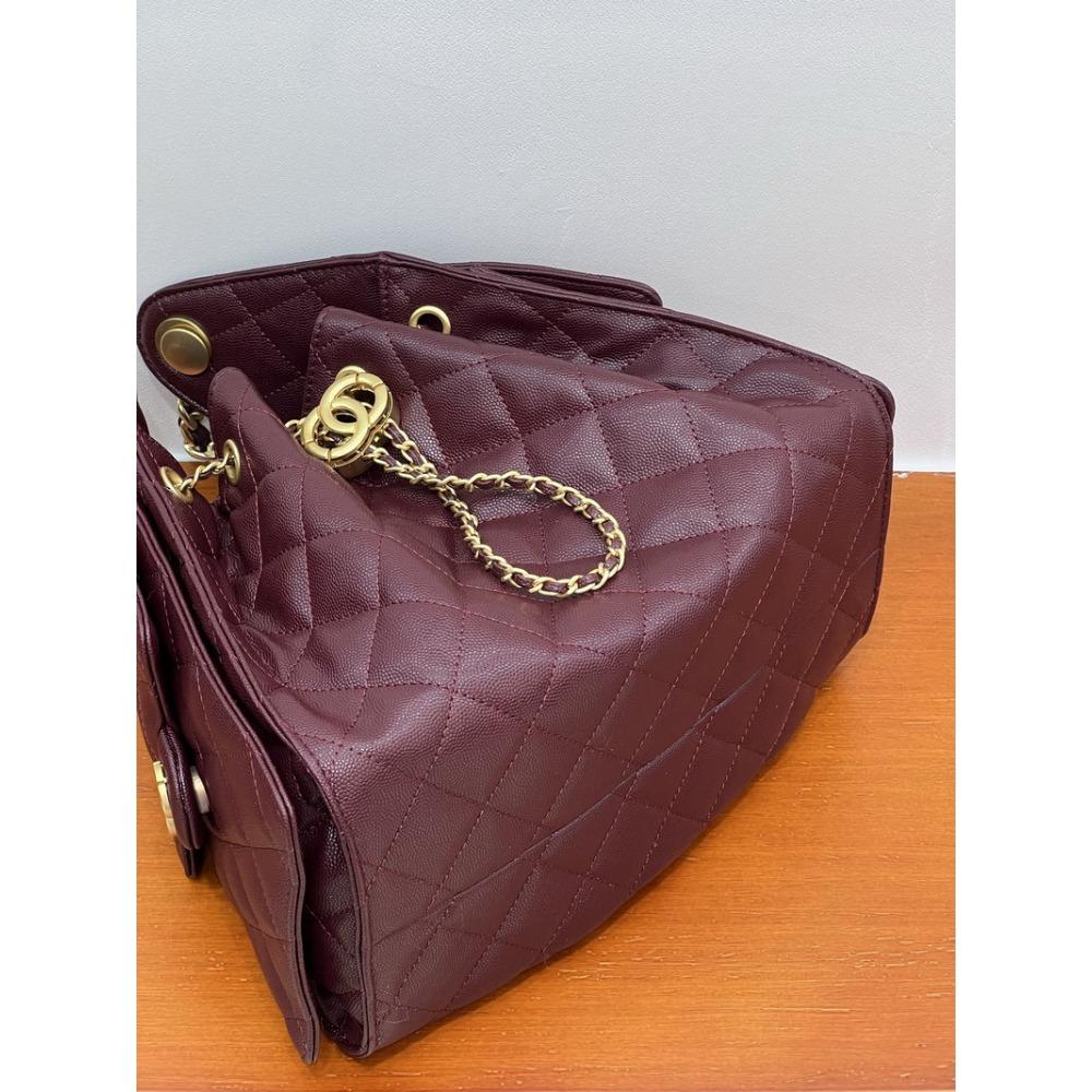 25 Novas bolsas femininas de couro padrão caviar padrão bola grande capacidade bolsa hippie hobo corrente diamante cordão axila