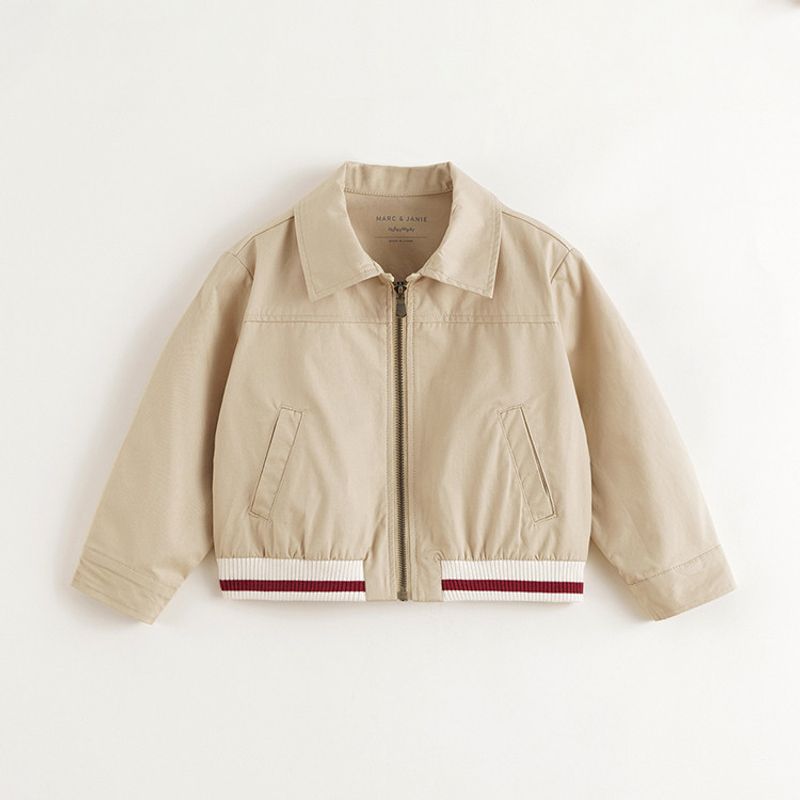 Mark Jenny Girls  American Retro Miu-Style Jacket, Children s Pure Cotton Jacket, Spring Outfit Top 250128 Khaki 100