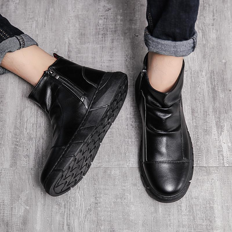All Match Men's Autumn Winter Work Boots Hightop Walking Shoes Hightcut Male Students Spring Chelsea Boots