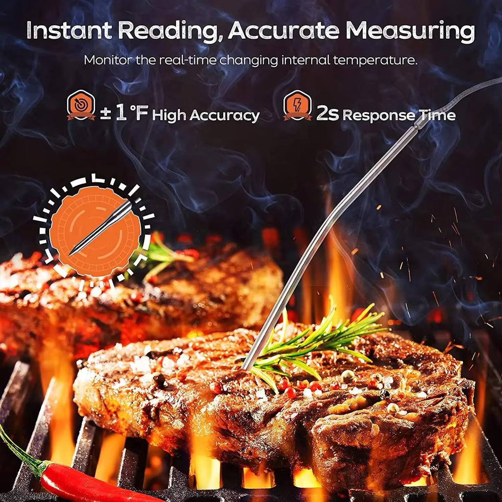 Kitchen Digital Meat Thermometer Stainless Waterproof Meat Temperature Probe Oven Cooking Bbq