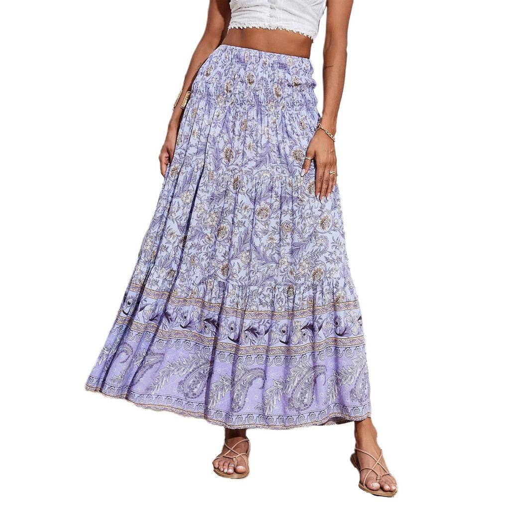 Women's Fashion Solid Color High Waist Folded A-line Trumpet Long Skirt Half Body Skirt