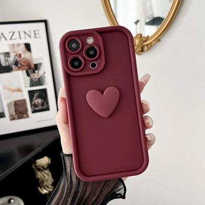 Dreidimensionales Liebesmuster Design Handyhülle Für IPhone 12/13/14/15 Sturzsicher Schlicht Trend Frauen Handyhülle