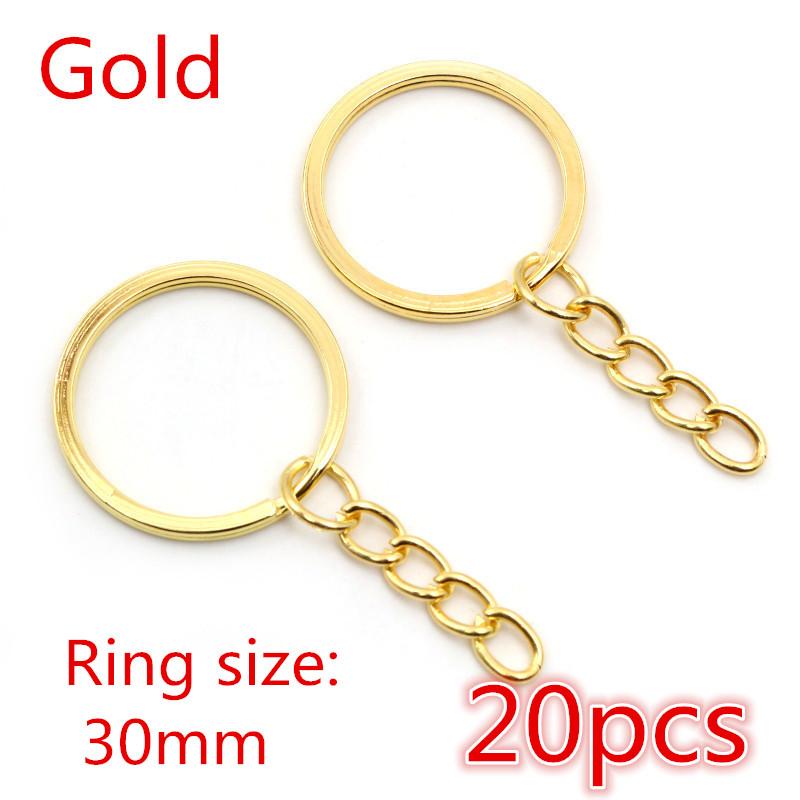 20pcs 25mm 28mm 30mm Rings Keychain Key Ring Chain Multi-colors Round DIY Jewelry Making Accessories Findings