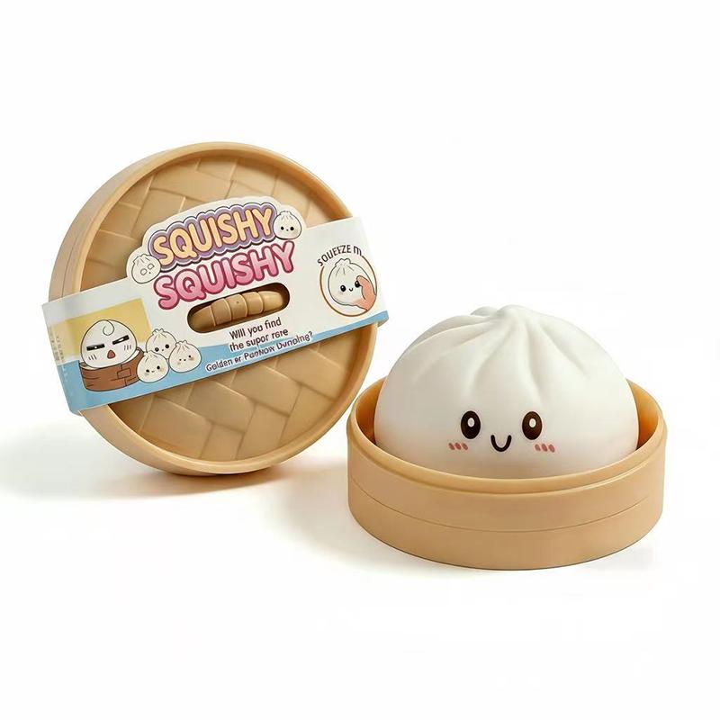 Nieuwe Glitter Dumpling Glitter Dumpling Squishy met Doos Dumplings Sensorisch Knijpspeelgoed voor Stressverlichting S