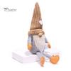 Long Legged Gnome Figurines Christmas Plush Decoration with Legs, Faceless Handmade Fabric Neutral Gifts for Friends Doll Figurines, Sitting Elf Home
