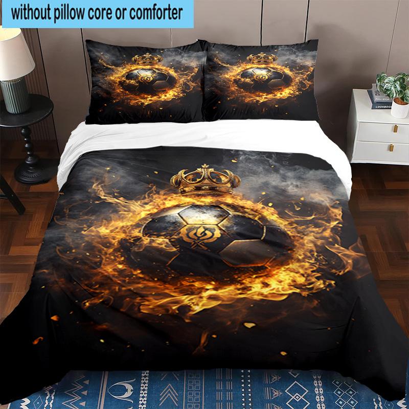 3PCS Basketball Crown Fire Sport 3pcs Bedding,Including 3PCS Duvet Cover And 2pcs Pillowcases Perfect for Christmas,Ideal for Bedroom, Dormitory