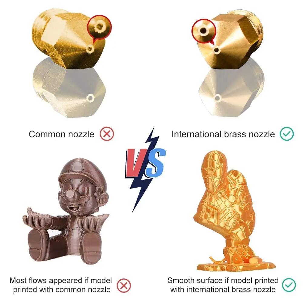 Creality 5Pcs/Set 0.2/0.4/0.6/0.8/1.0mm MK8 Hotend Extruder Brass Nozzles for CR-6 SE/Ender-3 Series/Ender 5 Series Printer