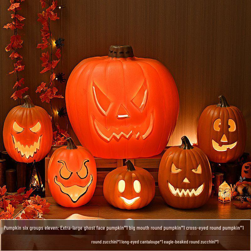 Halloween Light-Up Hollow Pumpkin Lantern for Outdoor Decor