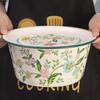 20cm Enamel Bowl with Lid