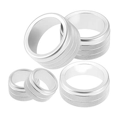 A ABSOPRO AC Volume 4WD Switch Knob Cover, Aluminum Alloy, Set of 5, Silver Tone