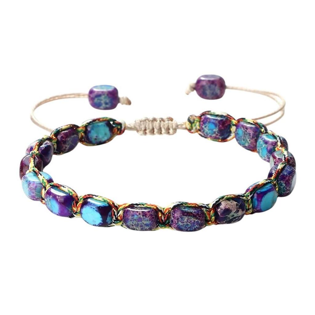 Natural Stone Bead Bracelet For Men And Women Retro Adjustable Bracelet
