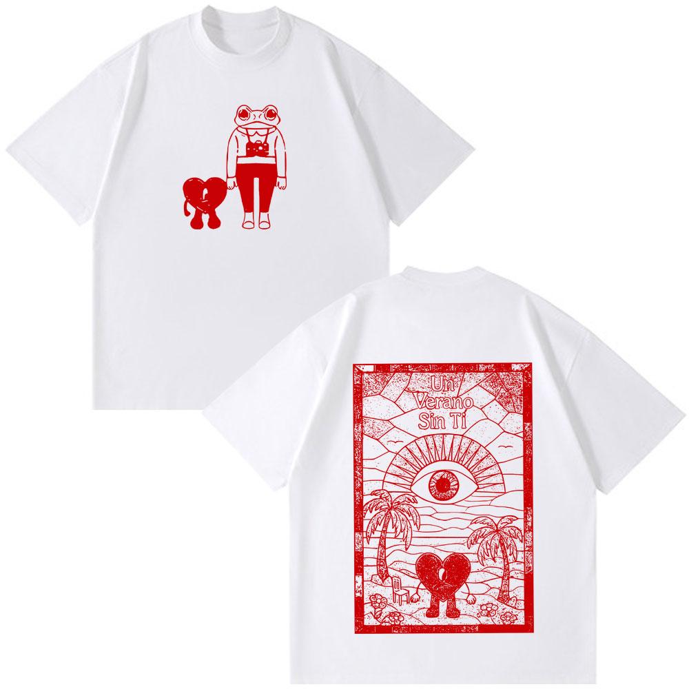 Bad Bunny Un Verano Sin Ti Fashion Print Vintage T Shirt Unisex Women Oversized Tshirt Casual Cotton Harajuku Streetwear Tshirts
