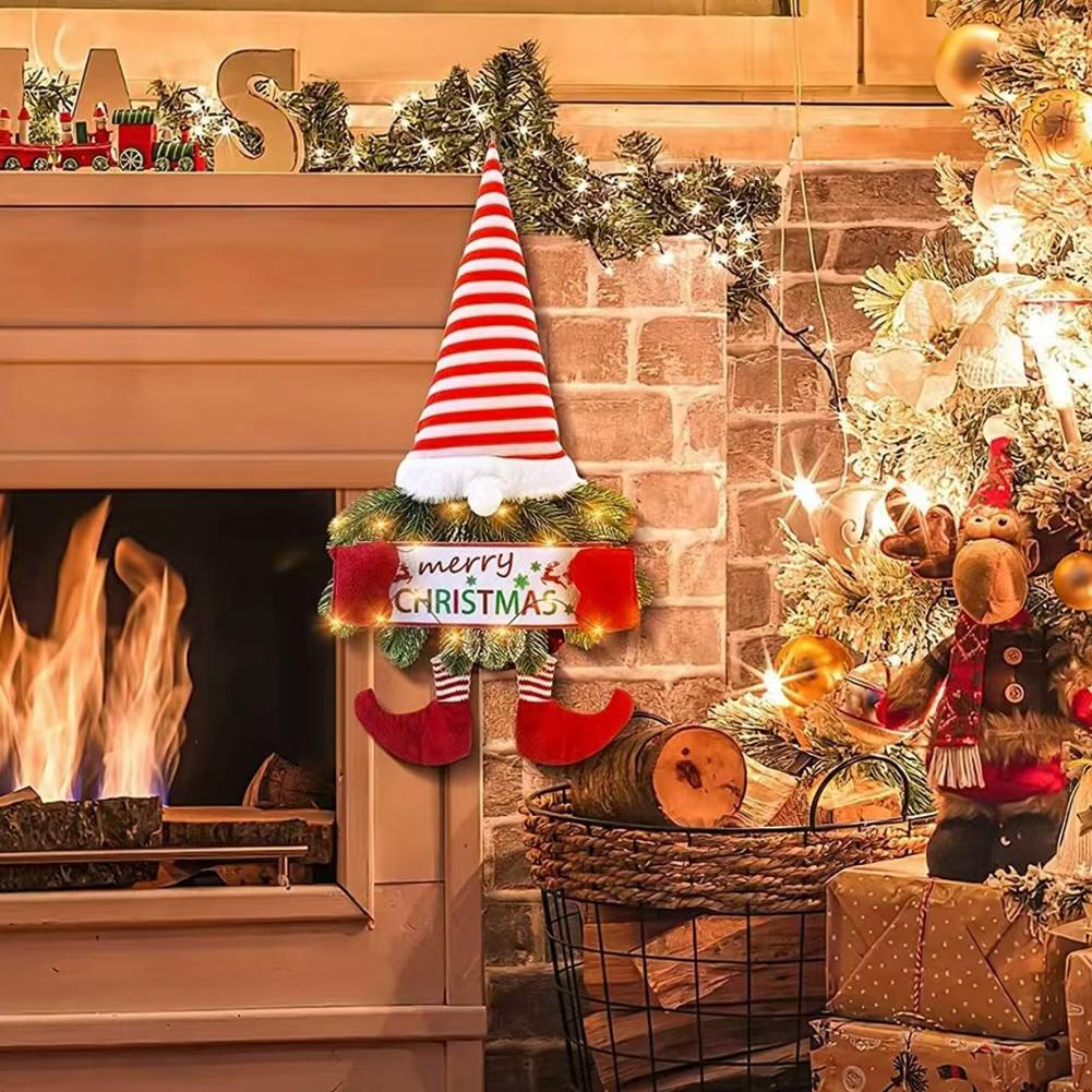 LED Noel Süslemeleri Noel Baba Cüce Kolye Işıklı Yapay Bitki Elf Bebek Süs Karikatür Yüzsüz Yaşlı Adam Bebek Kolye