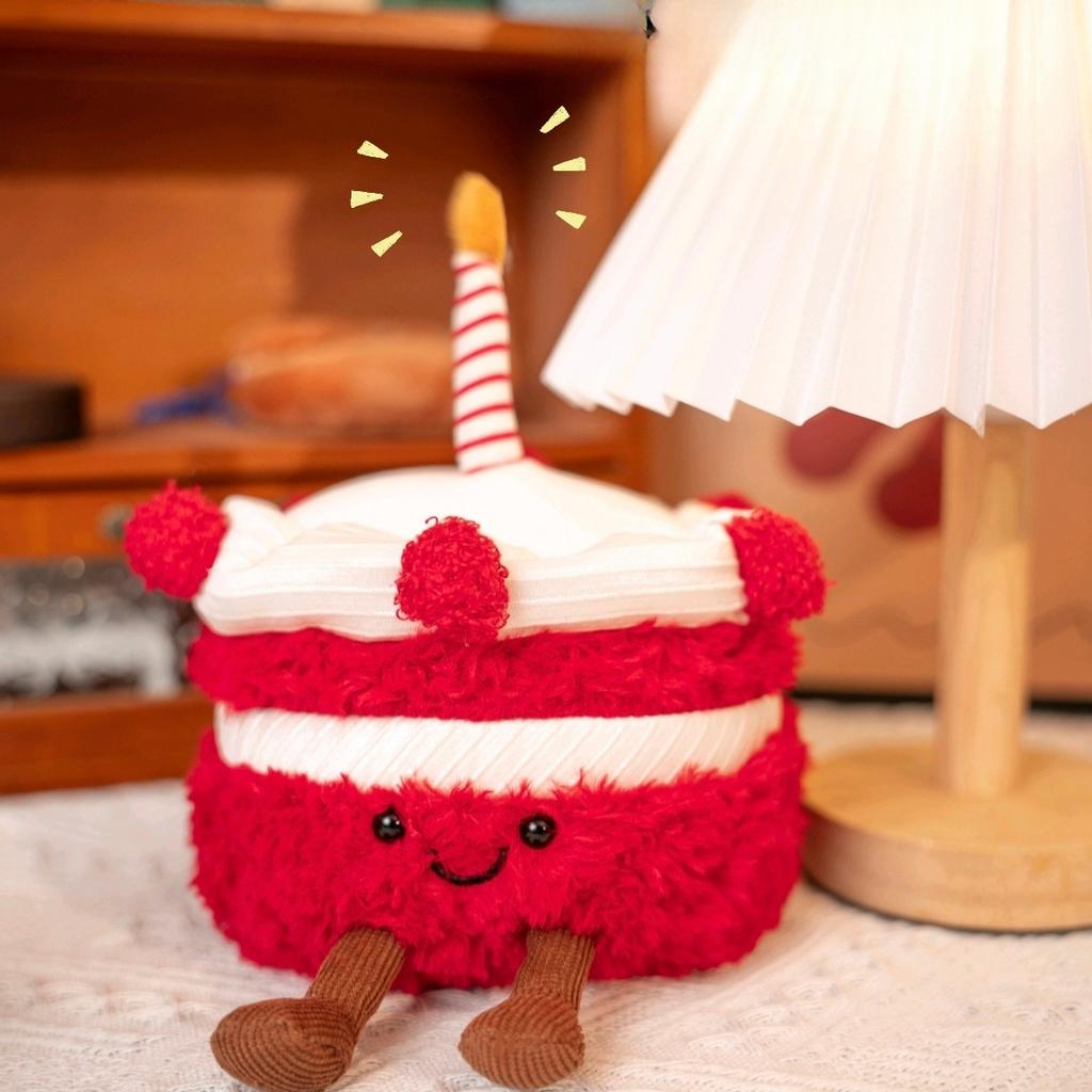 New Jelly Cake Series Cream Velvet Cherry Cake Cute Fashion Plush Toy Doll