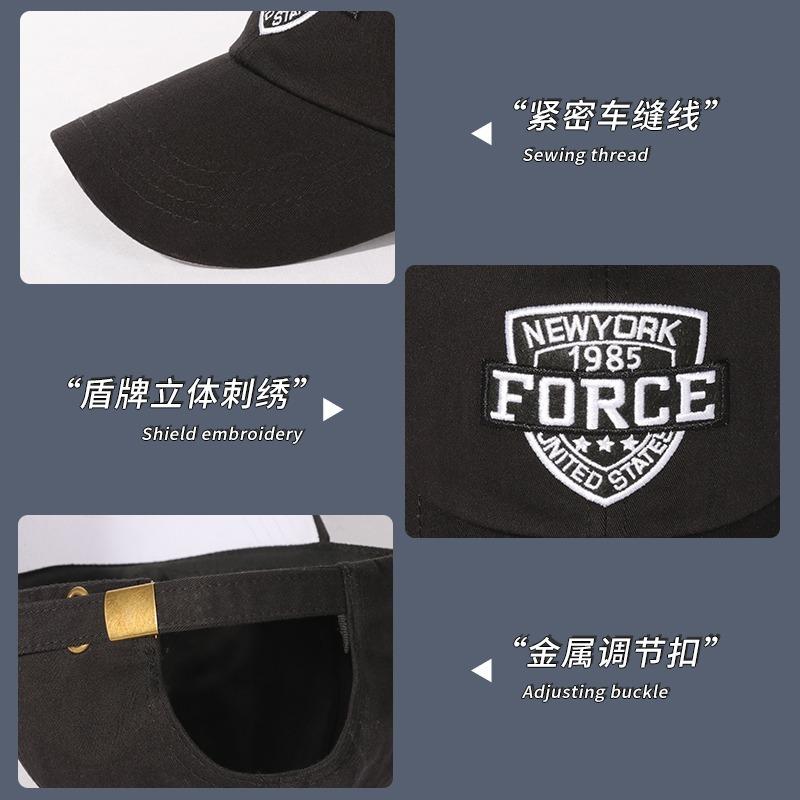 Black big head circumference baseball hat men's spring and summer sun protection hat large size cap soft top large sun hat women