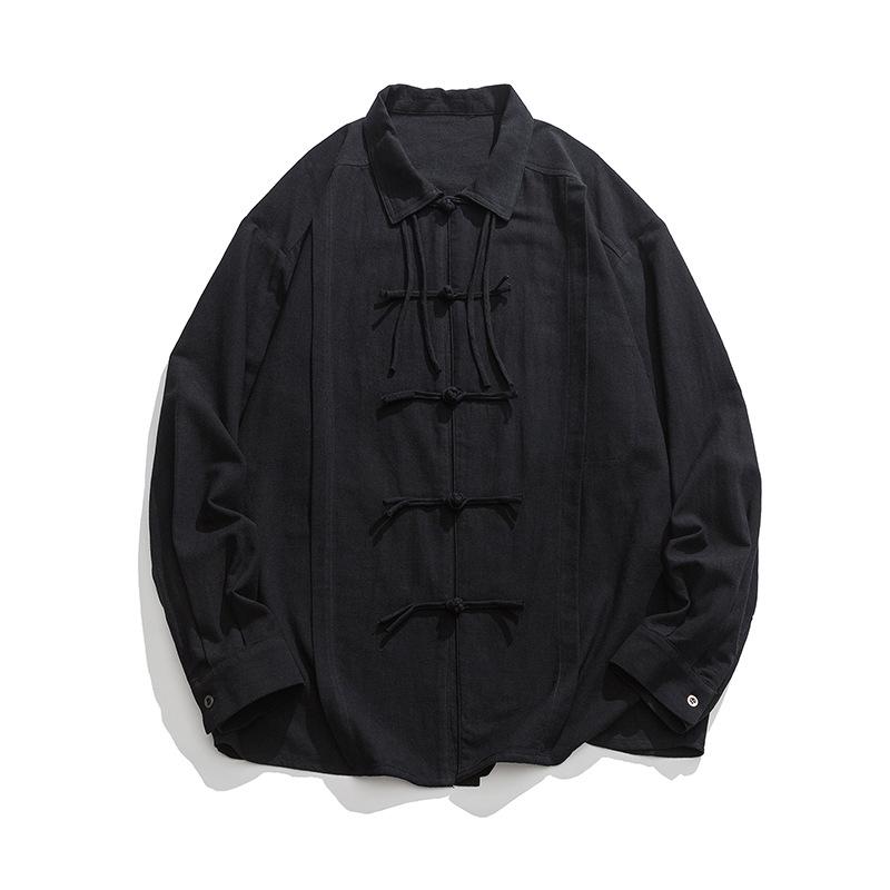 

Мужская рубашка с длинным рукавом в китайском стиле, белая рубашка ученого Ханьфу - модная дзен-даосская мода 2XL