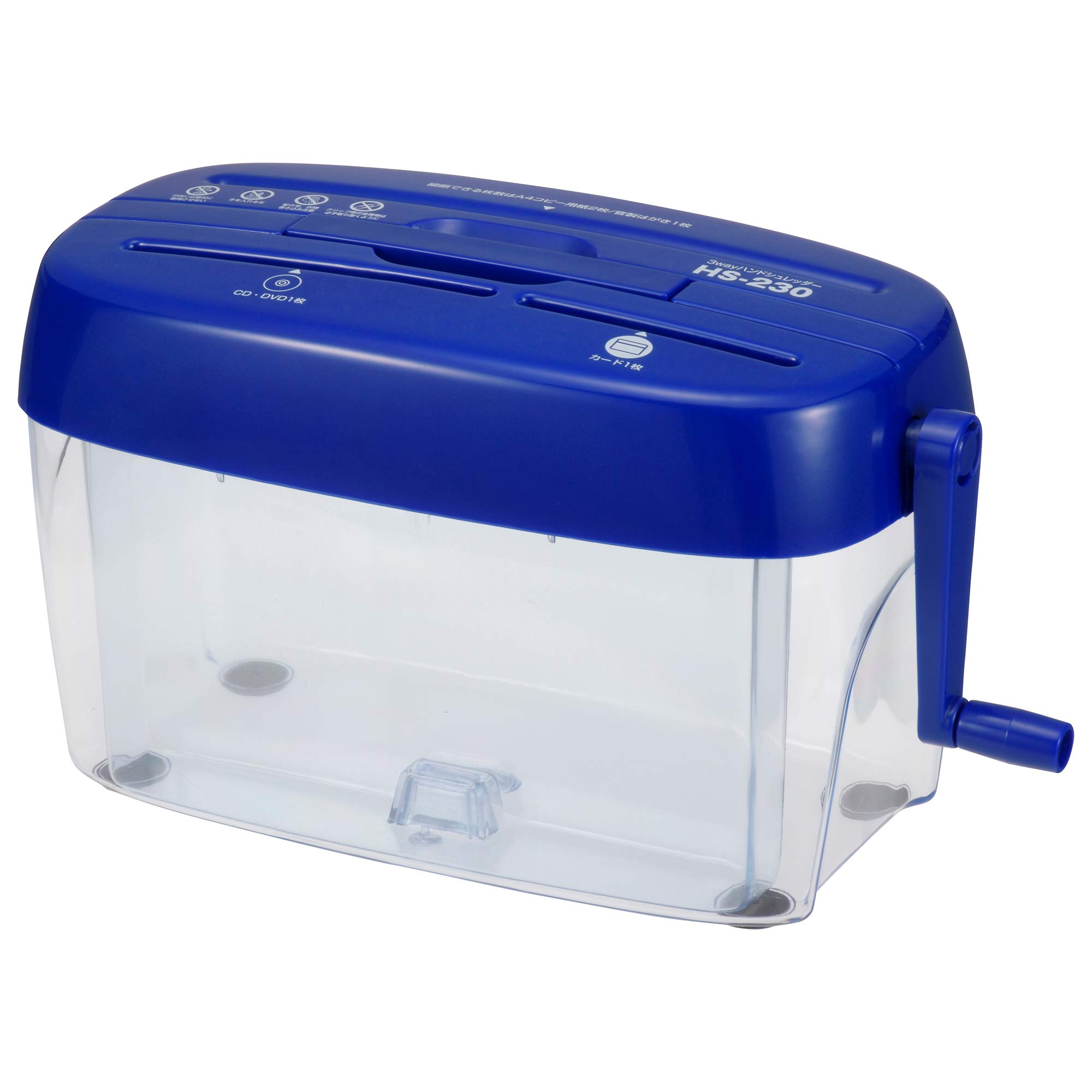 

Ohm Electric 3WAY Hand Cross Cut Shredder Large Capacity Type Approximately for (Capacity: 4.5L Paper/Blue) HS-230-A