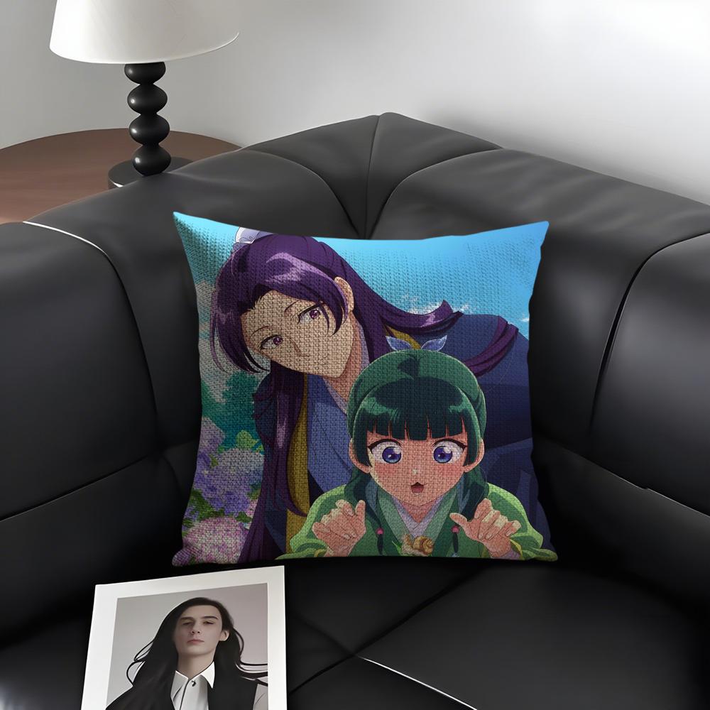TThe ApothecaryY DiariesAnime Cushion Cover Natural Linen Organic Fabric DoubleSided Printing Sofa Home Decor Gift Pillow Case