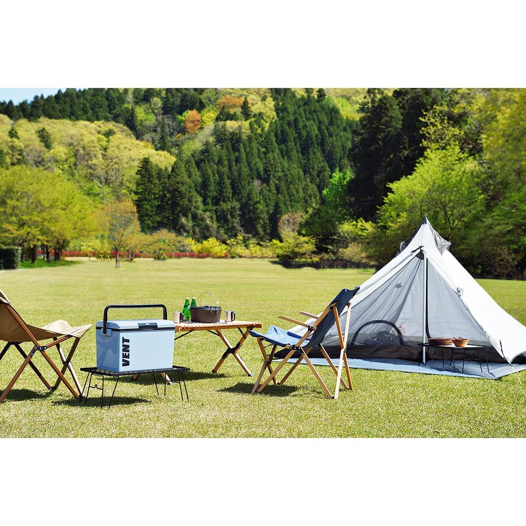 Sanka Vancereno Open Cooler Ash Blue Removable Lid for Easy Made in Fishing Cooler for Fishing and Camping W x 30cm D x 32cm One-Push Box, (Glossy