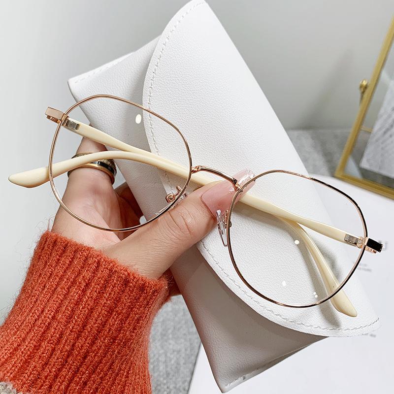Ultralight Metal Square Finished Myopia Anti Blue Light Computer Glasses Women Polygon Elegant Small Frame Graduation Eyewear -2