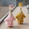 Porch Goose Outfit Goose Statue Clothes Bathrobe Cute Funny Lawn Cement Goose Costume for Patio Yard Garden Statue Decor