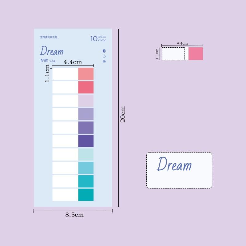 1 stücke Romantische Speicher Farbe Memo Pad PET Haftnotizen 14 cm Lineal Index Aufkleber Buch Marker Büro Schule