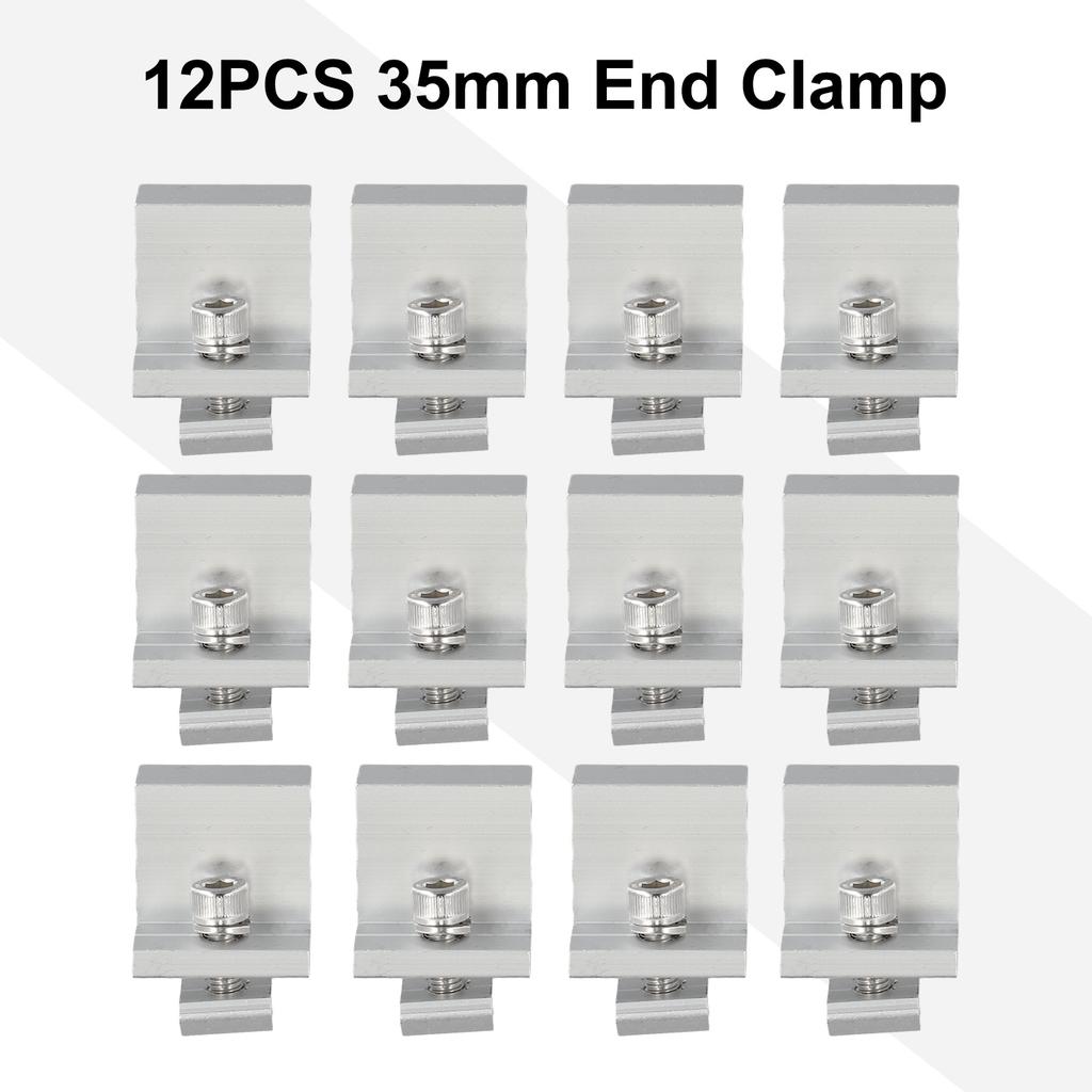 Solar End Clamp Bracket Clamp Mounting Bracket Silver Z Style Aluminum End Home Improvement Solar Support Adjustable