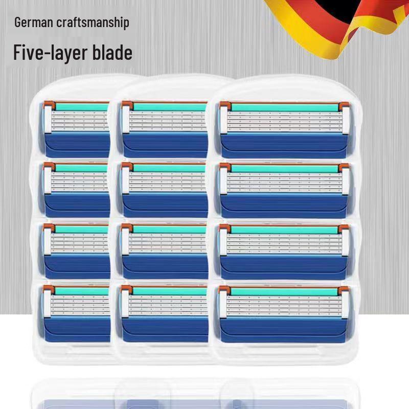 Traditional German Five-Blade Razor for Men - Manual Shaver, Old-Fashioned Beard Razor