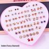 Women's Heart Stud Earrings Set in Acrylic Resin - Boxed Jewelry Accessory