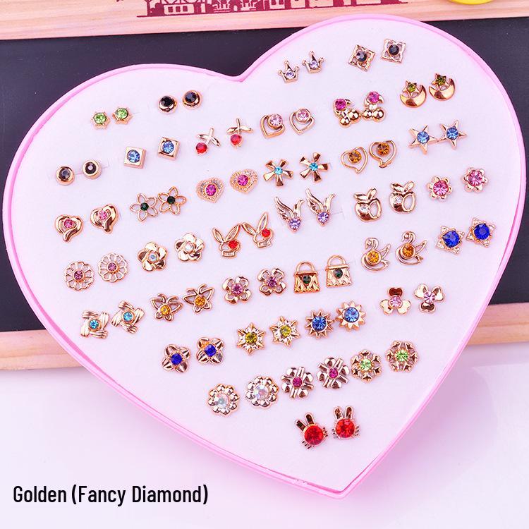 Women's Heart Stud Earrings Set in Acrylic Resin - Boxed Jewelry Accessory