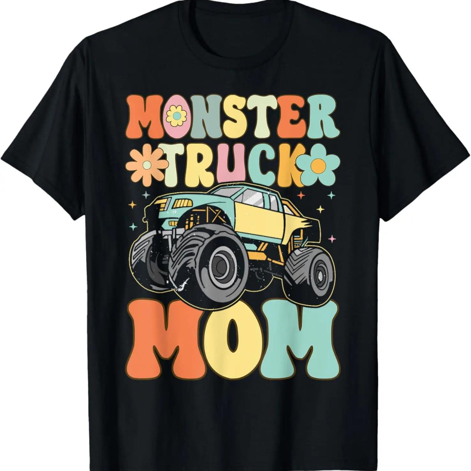 

Monster Truck Mom Groovy Truck Lover Mom Female T-Shirt S