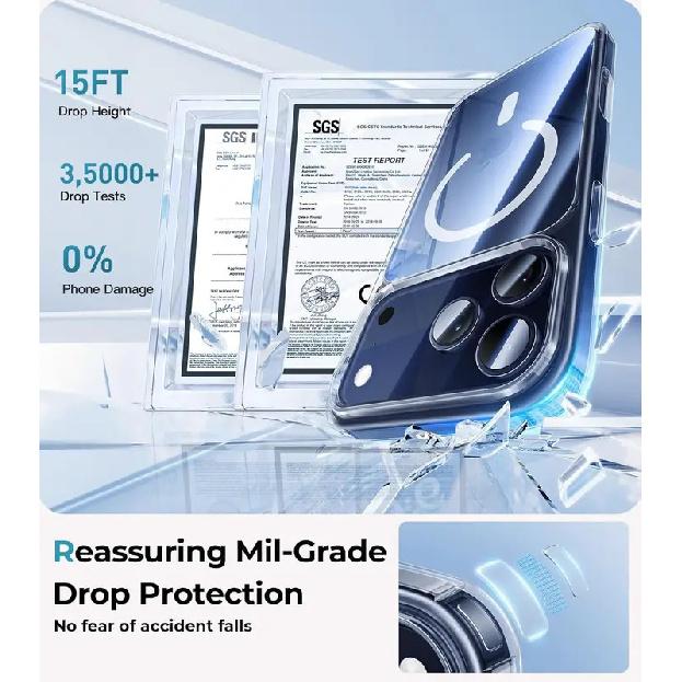 Transparent Magnetic Case For iPhone 17 16 Pro Max 15 14 Plus Wireless Charge Cover 13 12 Mini 17 Air Magsafe Protection Case