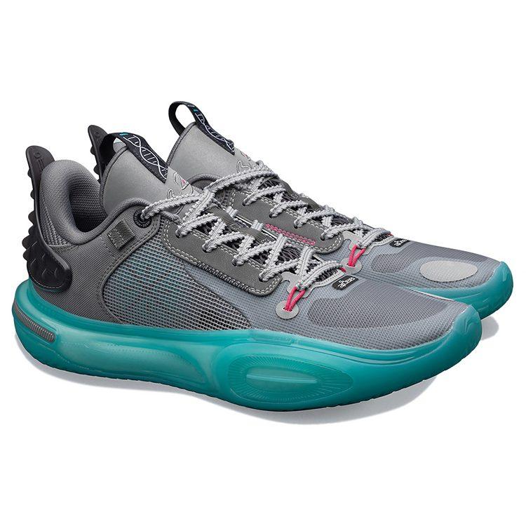 Li Ning All City 11 TNS Team No Sleep Resistenti all'abrasione Traspiranti Copertura Bassa Scarpe da Basket Uomo Grigio Neve ABAT005-5
