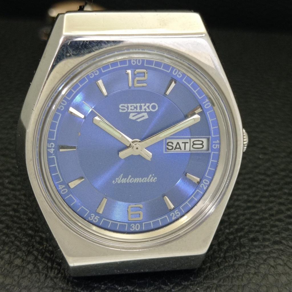 JAPAN VINTAGE SEIKO 5 AUTOMATIC 6309A MENS BLUE COLOR DIAL WATCH A701243-5 R206a-a701243