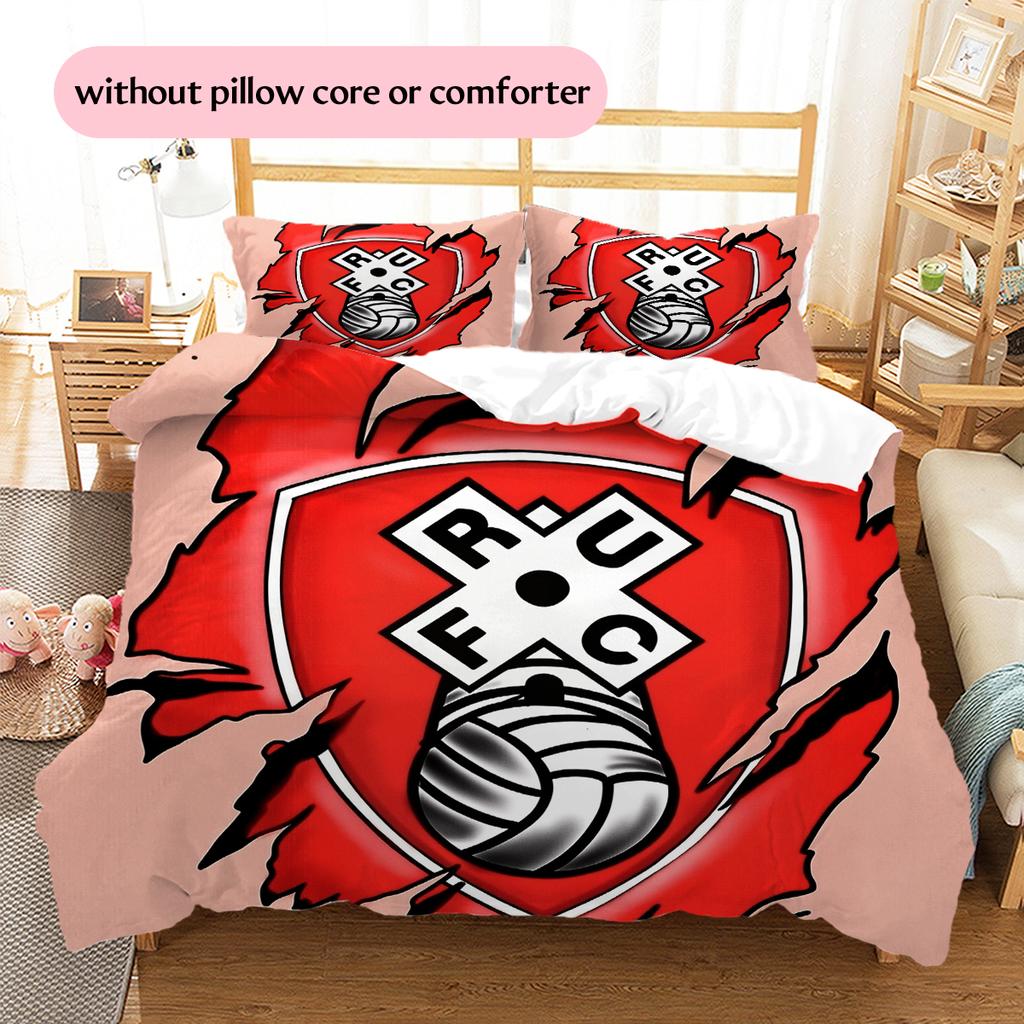 Rotherham United Badge Pattern Bedding Home Decoration Birthday Gift (1 * Duvet Cover + 2 * Pillowcase, Without Core)