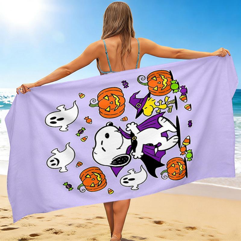 1Pc Snoopy'S Halloween Adventure Beach Towel Quick Dry Multiuse For Beach Pool Gym Yoga Home Travel Christmas Halloween Xmas Gift S1487