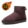Winter New Shoes for Men Women Leather Boots Warm Plush Leather Casual Shoes Couples Thick-soled Short Snow Boots 35-46