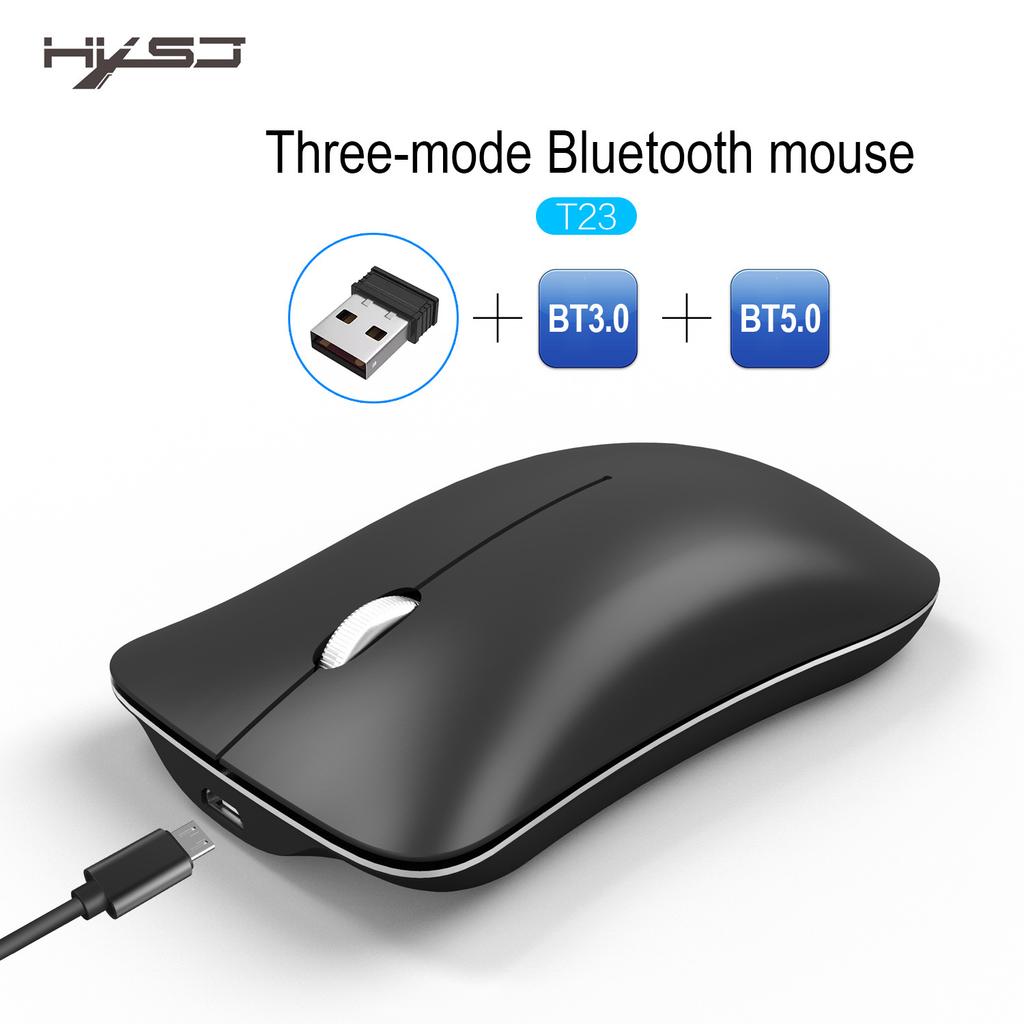 T23 Optical Mouse Rechargeable Silent Bluetooth Mouse Dual Mode Bluetooth 2.4G Wireless Mouse Office Game