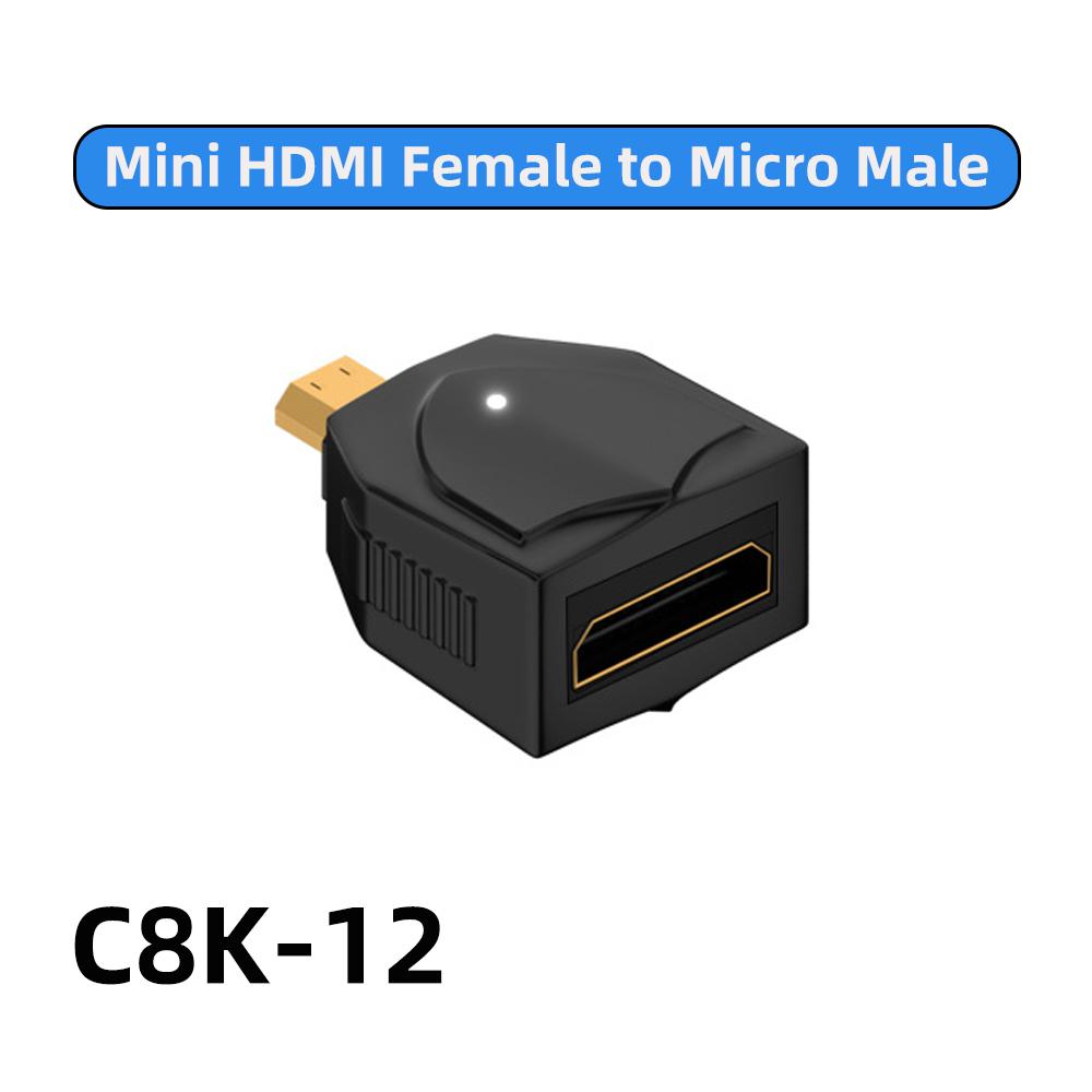 HDMI2.1 Cable Adapter mini micro hdmi to HDMI 2.1 Converter 48Gpbs 8K60HZ 4K120HZ for HDTV Projector PS4 PS5 Laptop PC