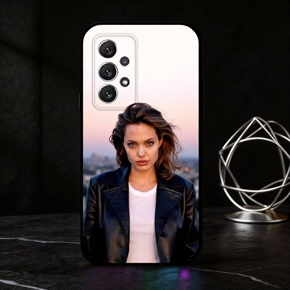 

A-Angelina Jolie phone Case For Samsung S25,24,21,22,23,30,Ultra,20,Plus,Fe,Lite,Note Soft Black Cover Samsung S20lite