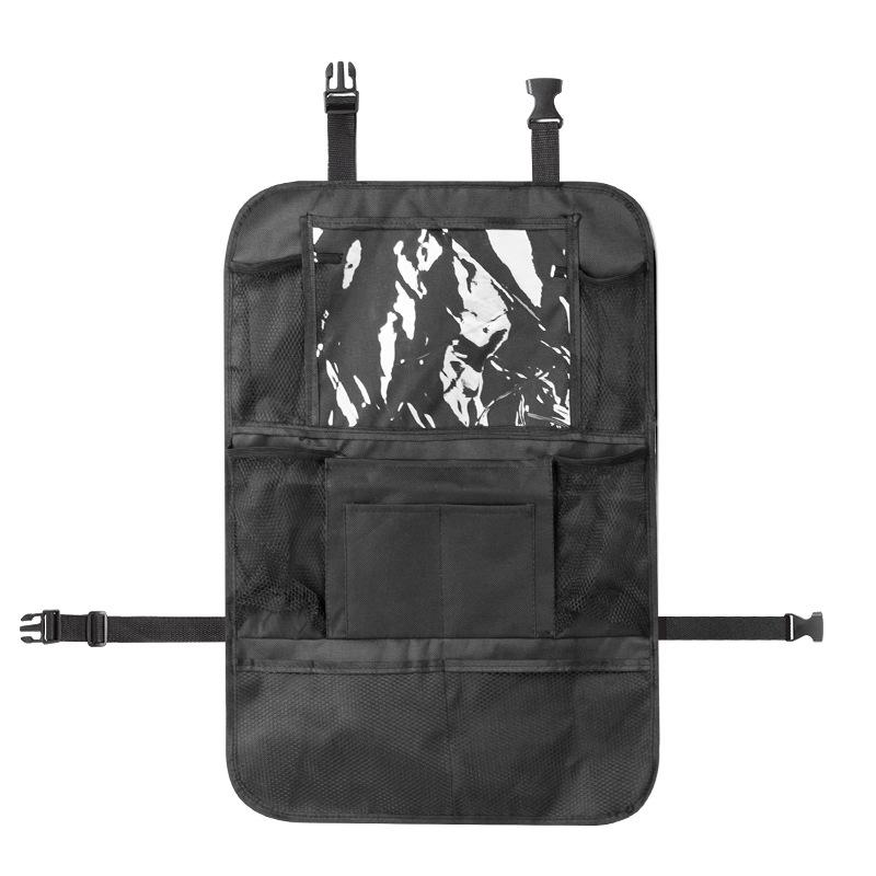 Multi-Pocket Car Seat Back Storage Bag with Tablet Holder Oxford Snack Toy Car Organizer Anti-kick Auto Storage Hanging Bag