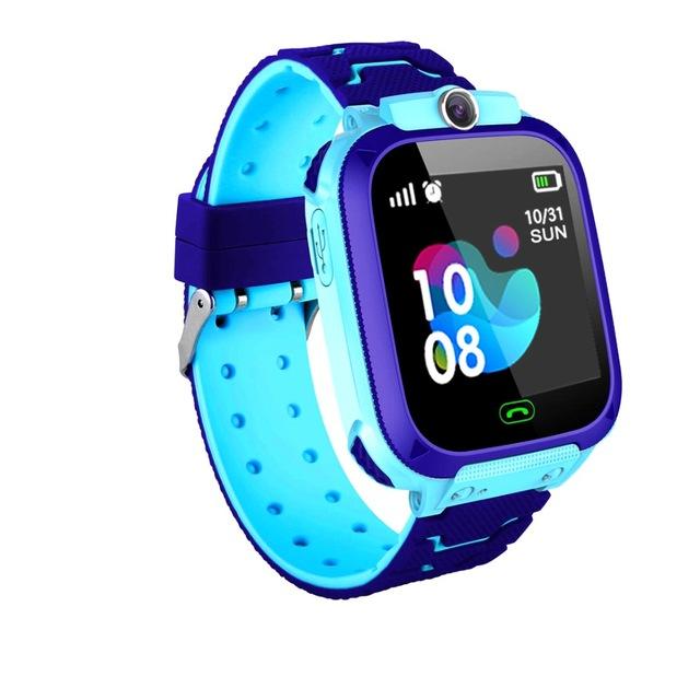 Q12 Children Smartwatch Camera Baby Sos Tracker Anti Lost Sim Bracelet Alarm Waterproof Phone Call Wrist Kids Smart Watch Pk Q19 синий