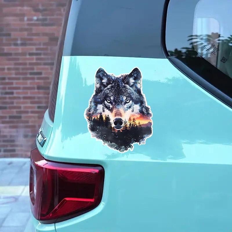 Car Sticker Wolf Animal Waterproof Vinyl Decals Auto Body Window Bumper Decor Motorcycle Helmet Stickers TM108