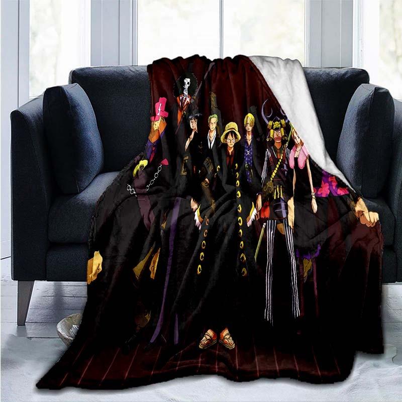 Anime One Piece 3D Printed Flannel Blanket Couch Quilt Cover Travel Child Bedding Plush Throw Flannel Blanket