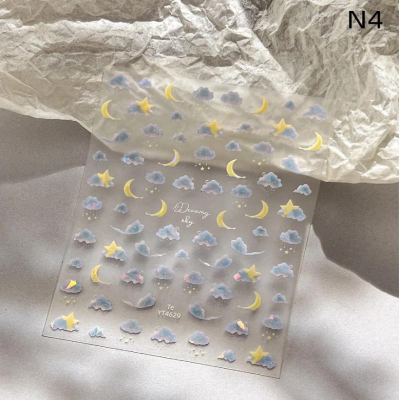 3D White Fish Tail Nail Stickers DIY Nail Art Decals for Women Easy Apply Manicure Artwork Decoration